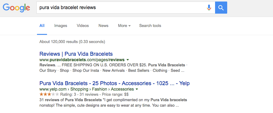 pura vida customer reviews