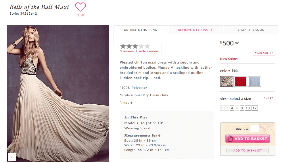 Free People's fashion eCommerce site