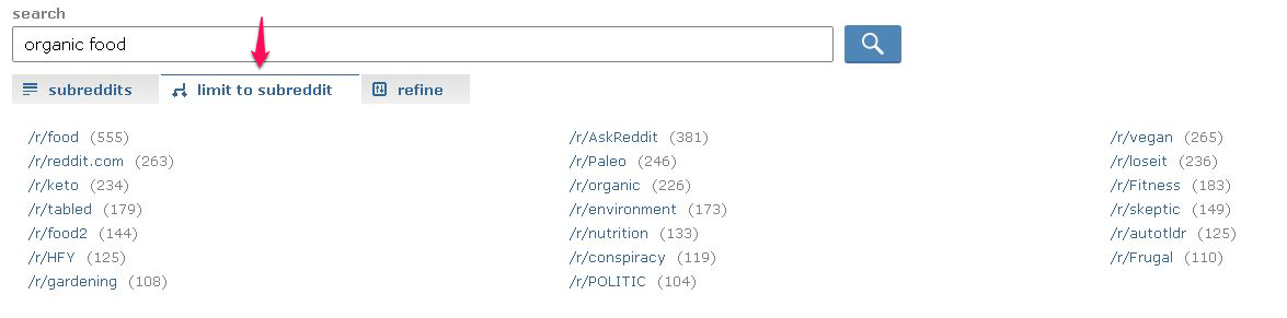 Search subreddits for Instagram ideas