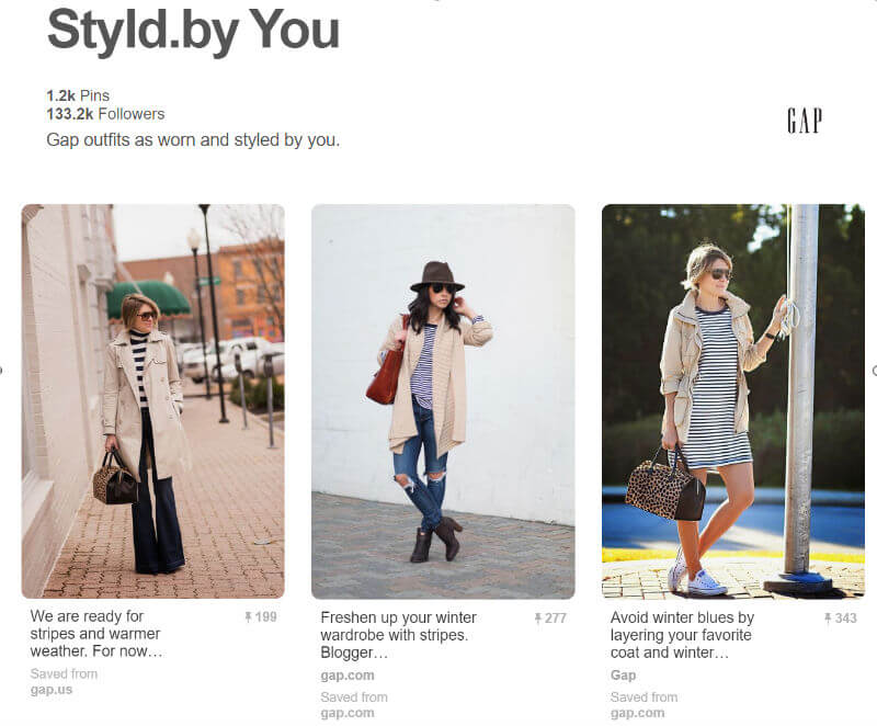User-generated content on Pinterest