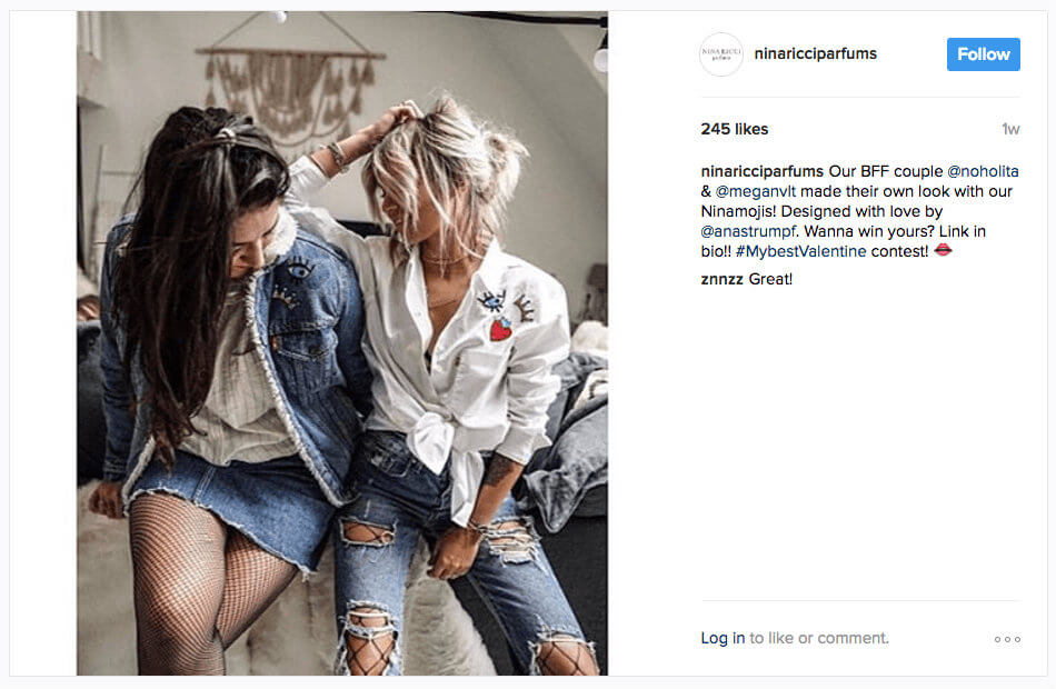 Campagne de marketing de Nina Ricci pour le Jour de la Saint-Valentin