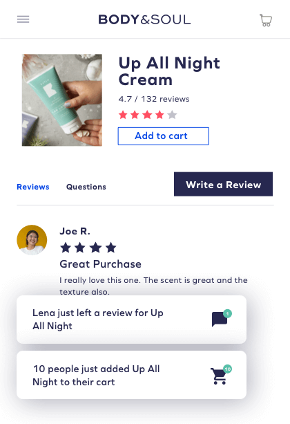 Combine review notifications with other information