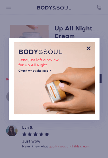 Notify customers on new reviews