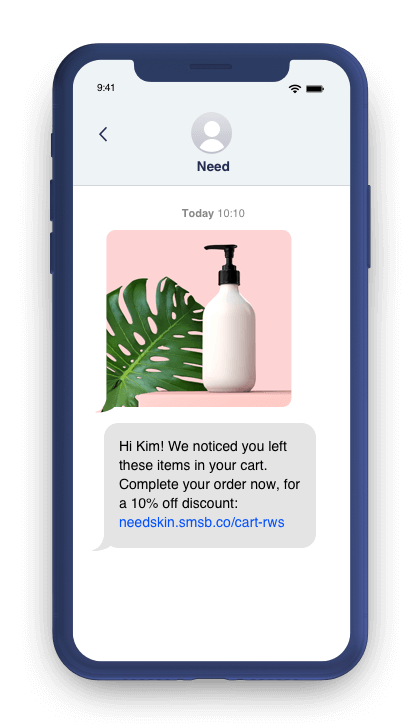 abandoned cart SMS