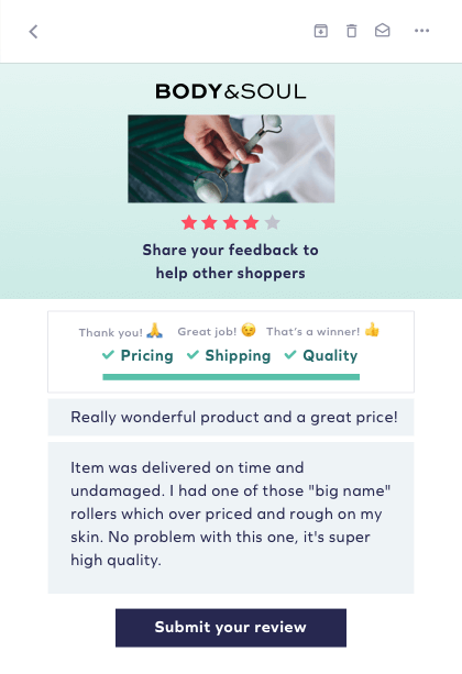 Review request email mockup