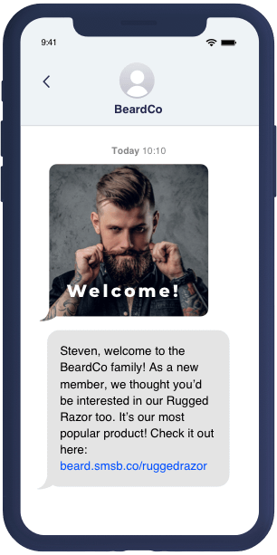 Subscription update SMS mockup