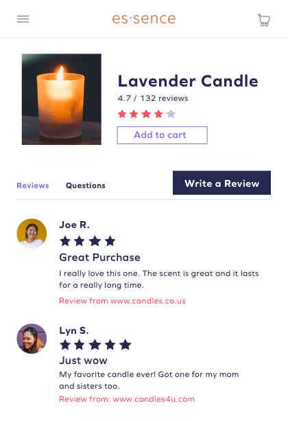 product reviews mockup