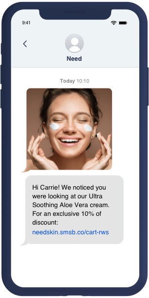 MMS message promoting skincare