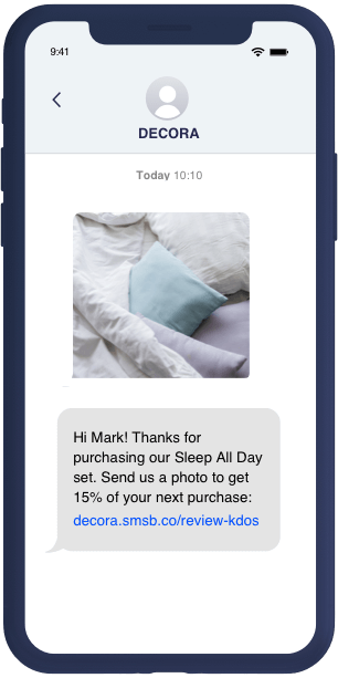 Collect photos and videos with SMS mockup
