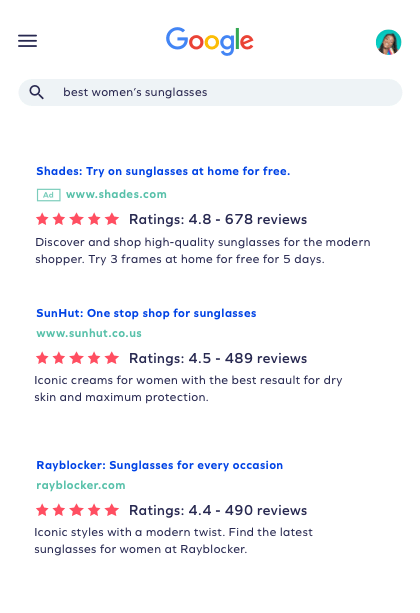 Google Seller Ratings mockup