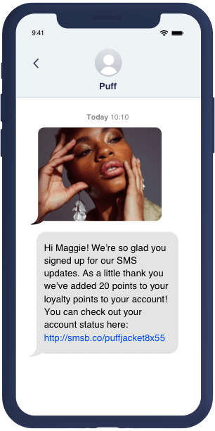 SMS subscription reward mockup