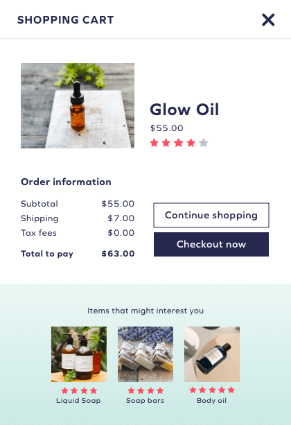 Star ratings in emails mockup