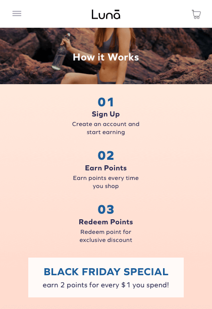 Loyalty program mockup