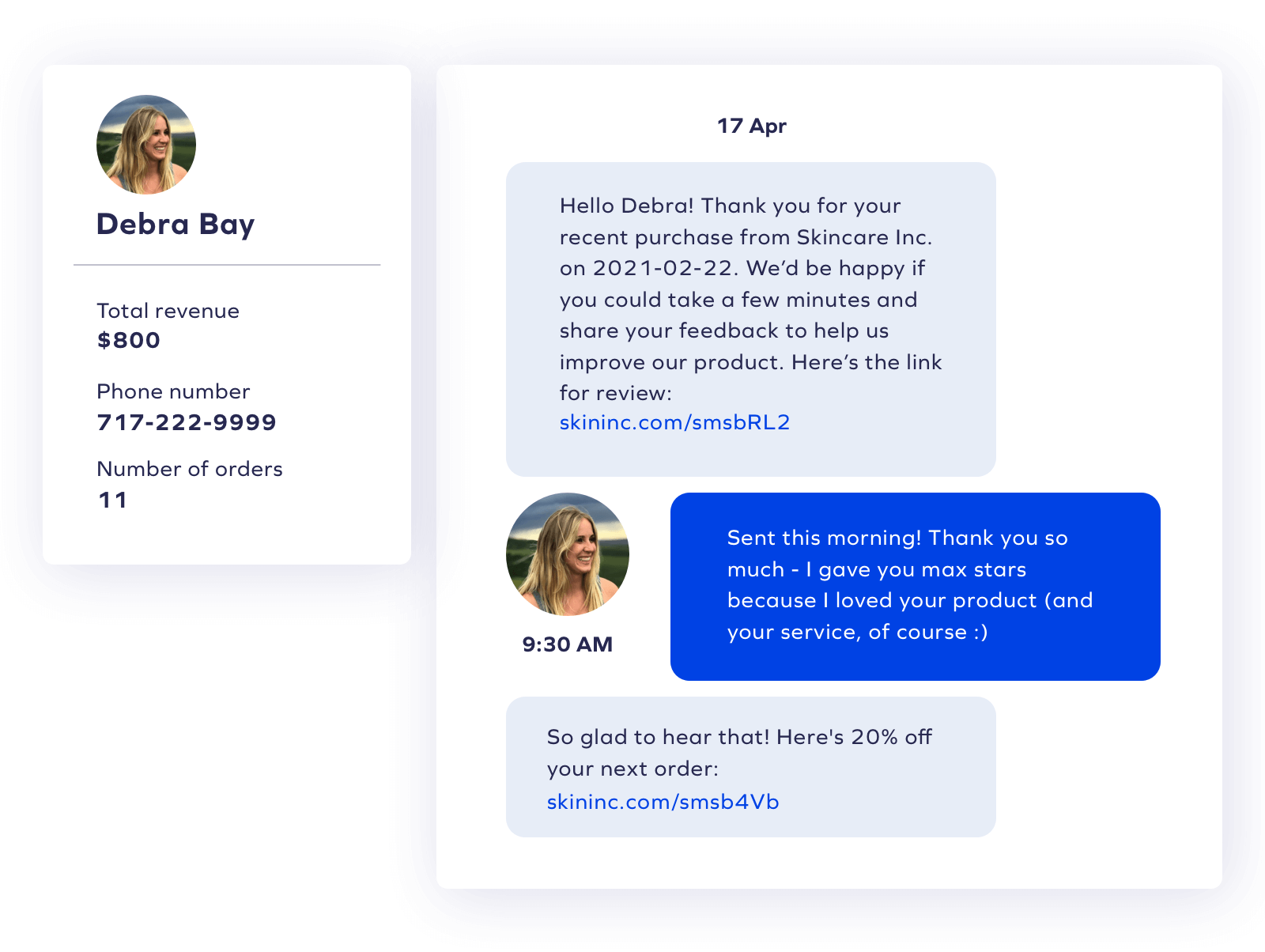 SMS help desk example