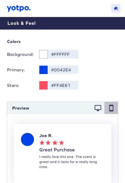 Customize your review widgets