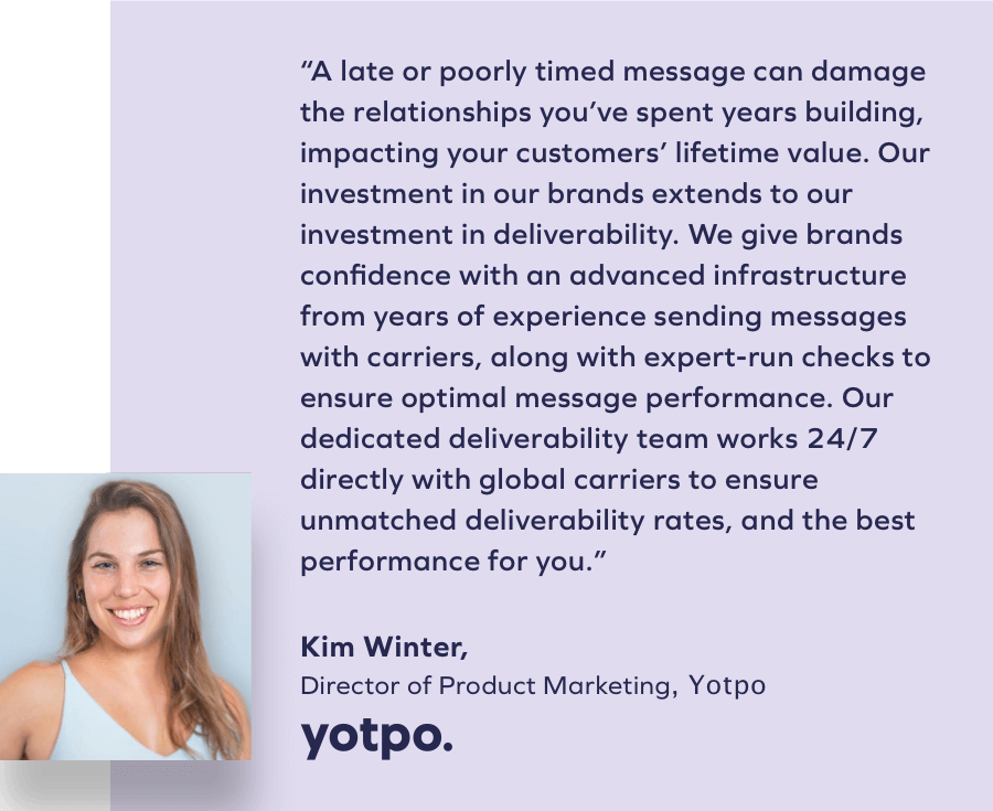 Quote from Kim Winter at Yotpo