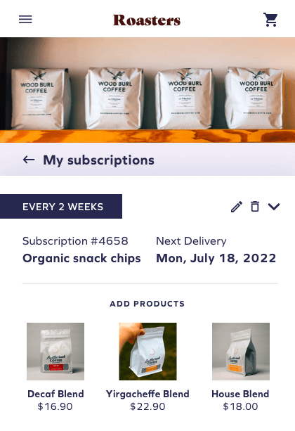 subscription add ons mockup