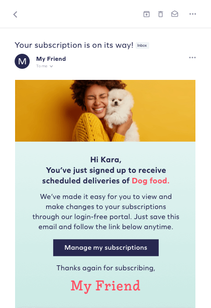 subscriptions email mockup