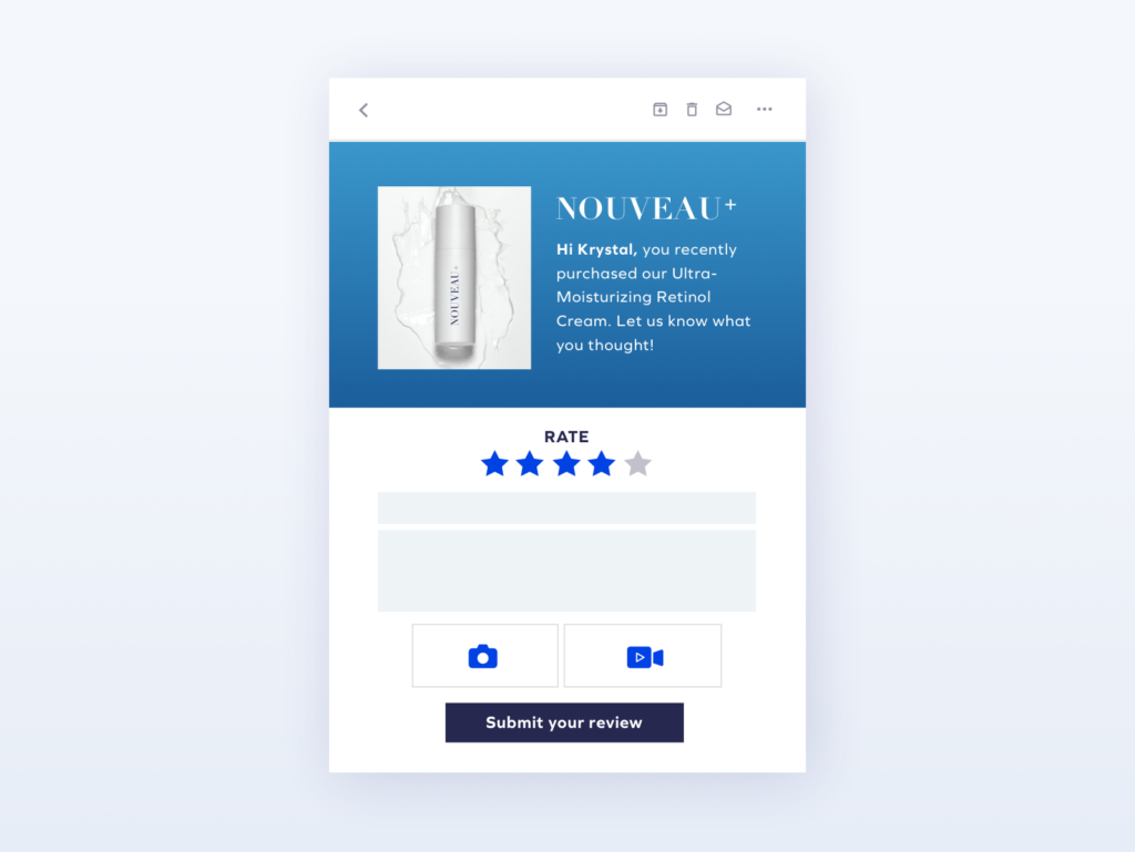 Add photos of previous customers wearing or using your products to add visual proof to the reviews