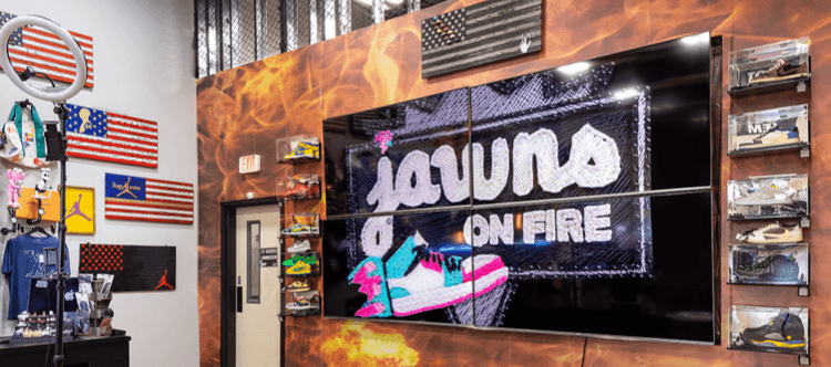 Jawns on Fire display in physical retail store