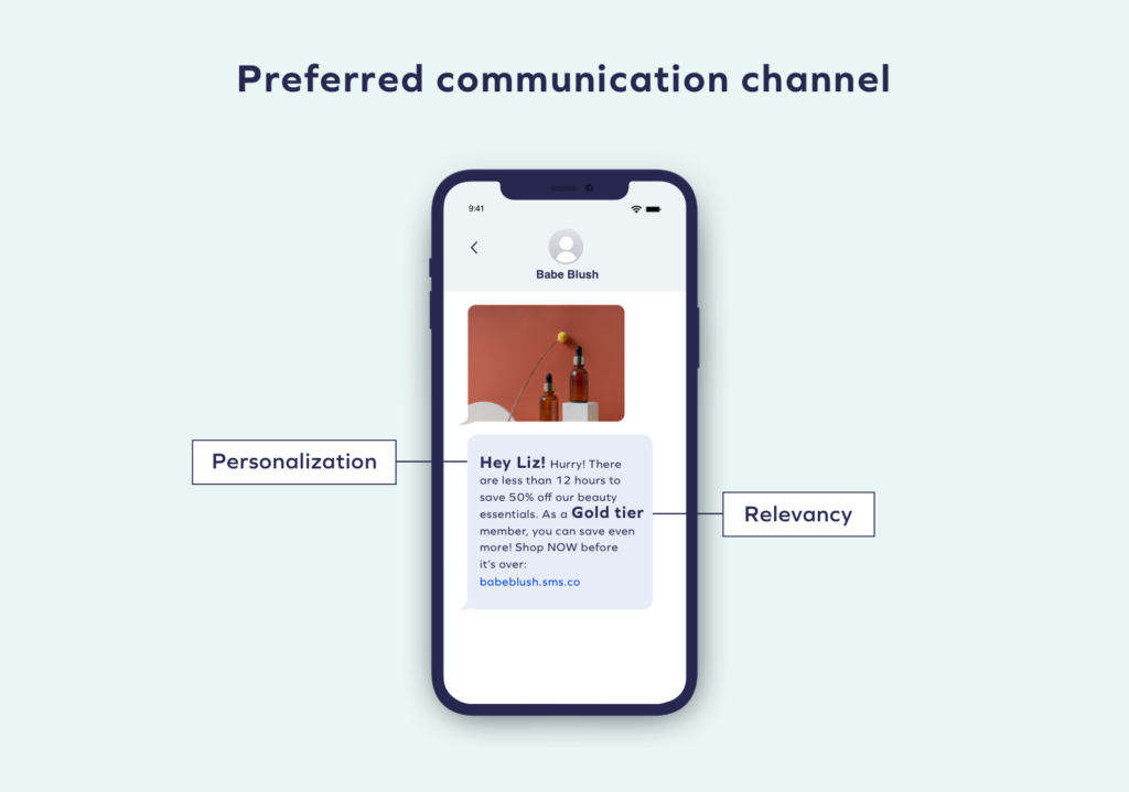 Preferred communication channel for the customer