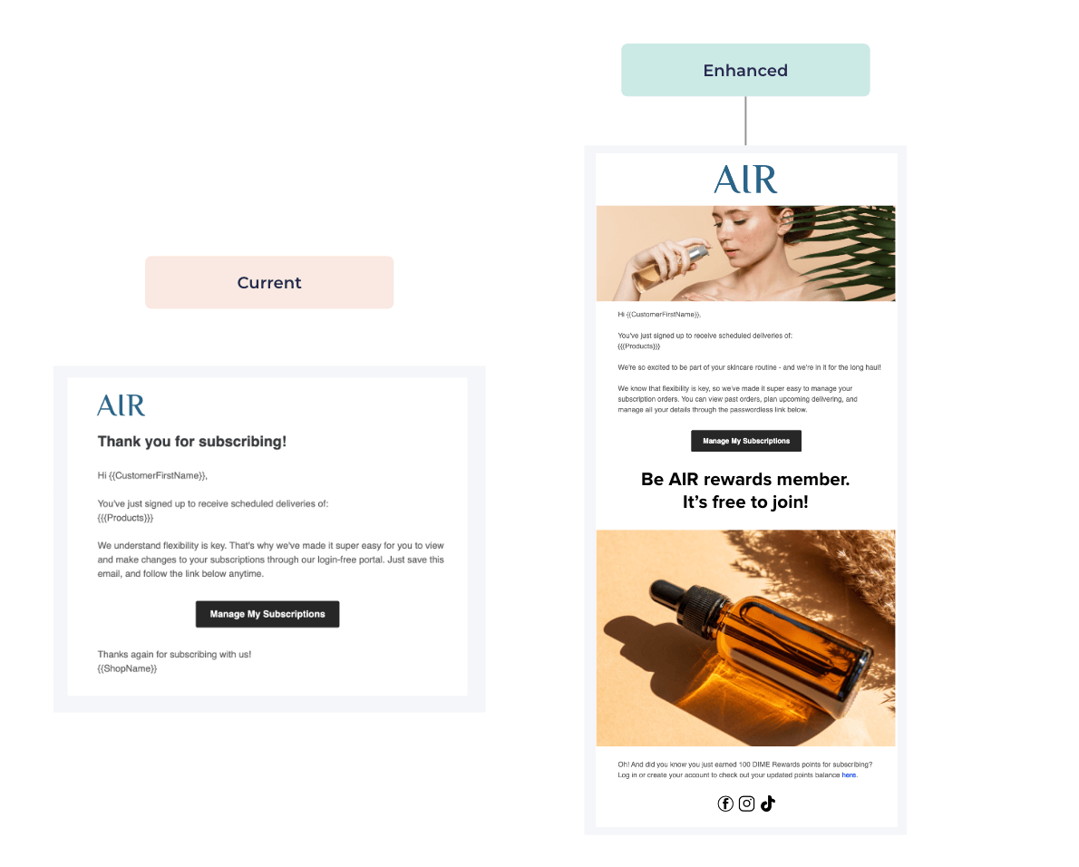 Transforming transactional emails into valuable touch points