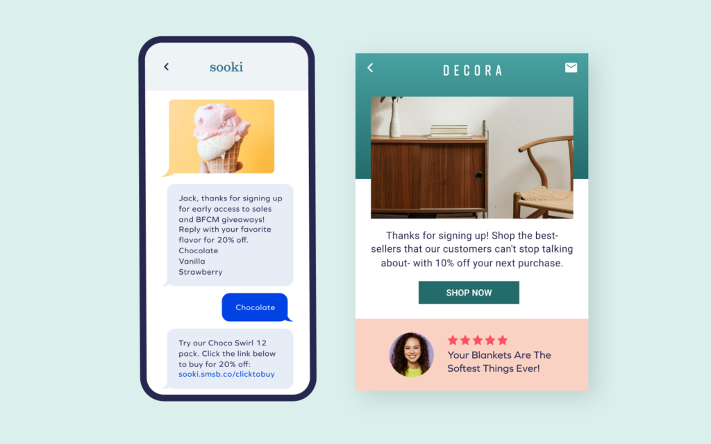 Flux de SMS et d'Email pour le BFCM