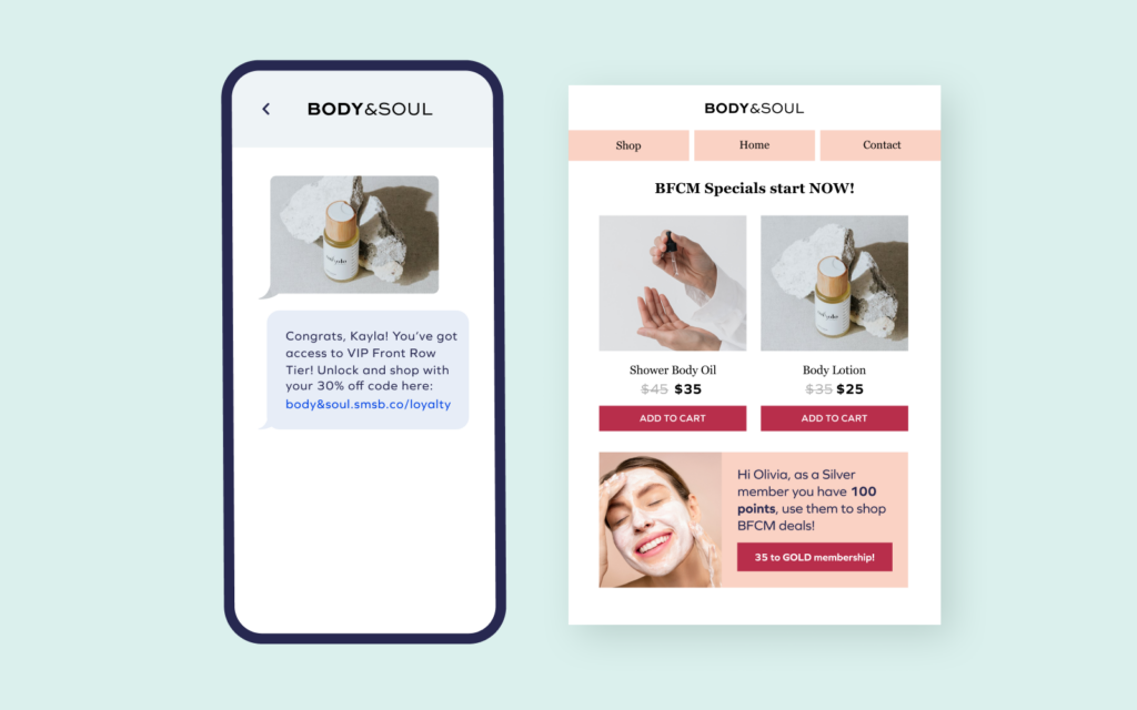 Flux de SMS et d'Email pour le BFCM