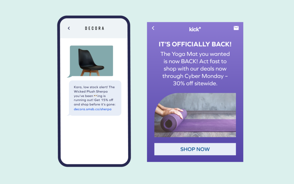 Flux de SMS et d'Email pour le BFCM