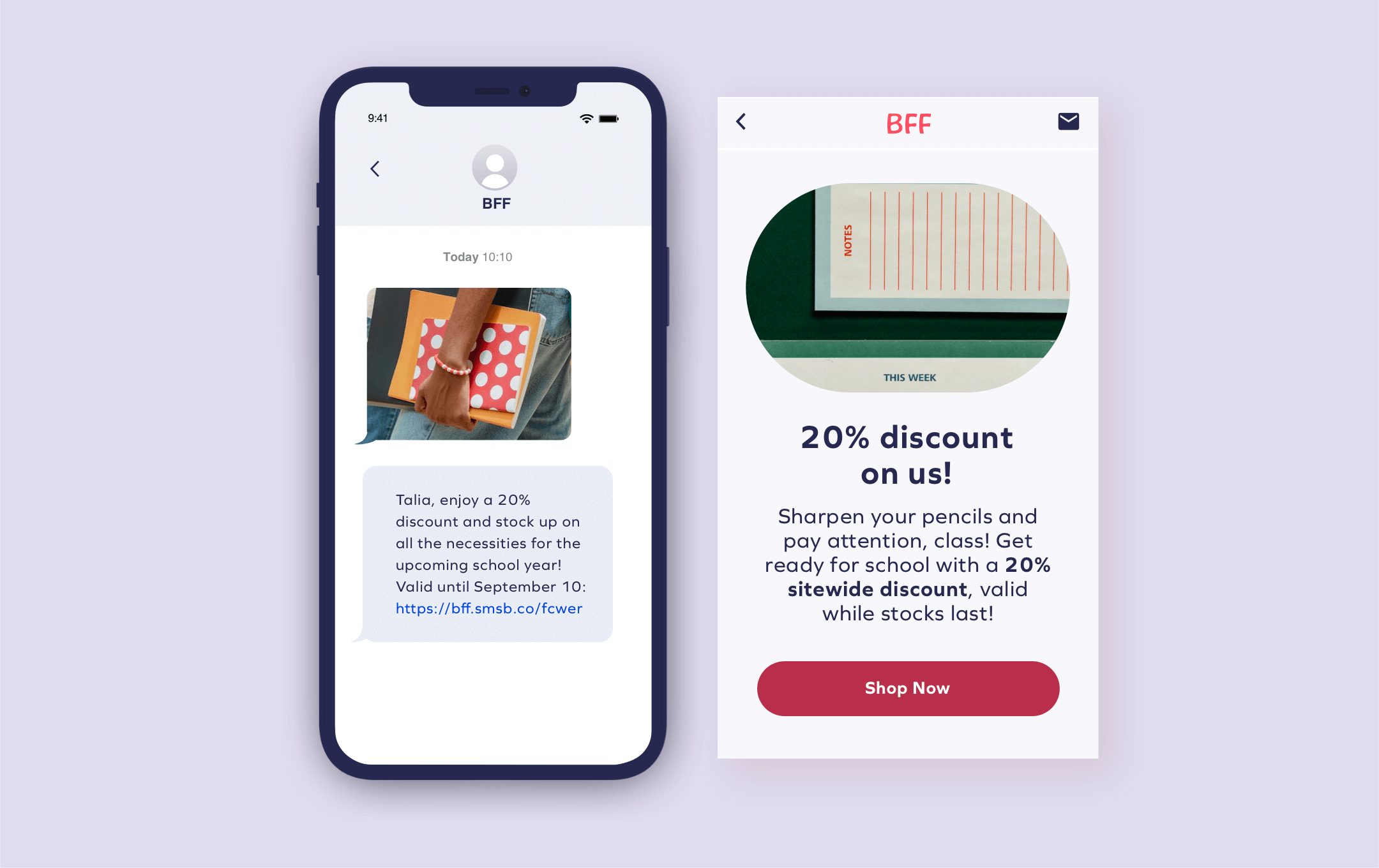 Mockup 18 modèles de SMS et d'Email pour vos campagnes de rentrée scolaire 21