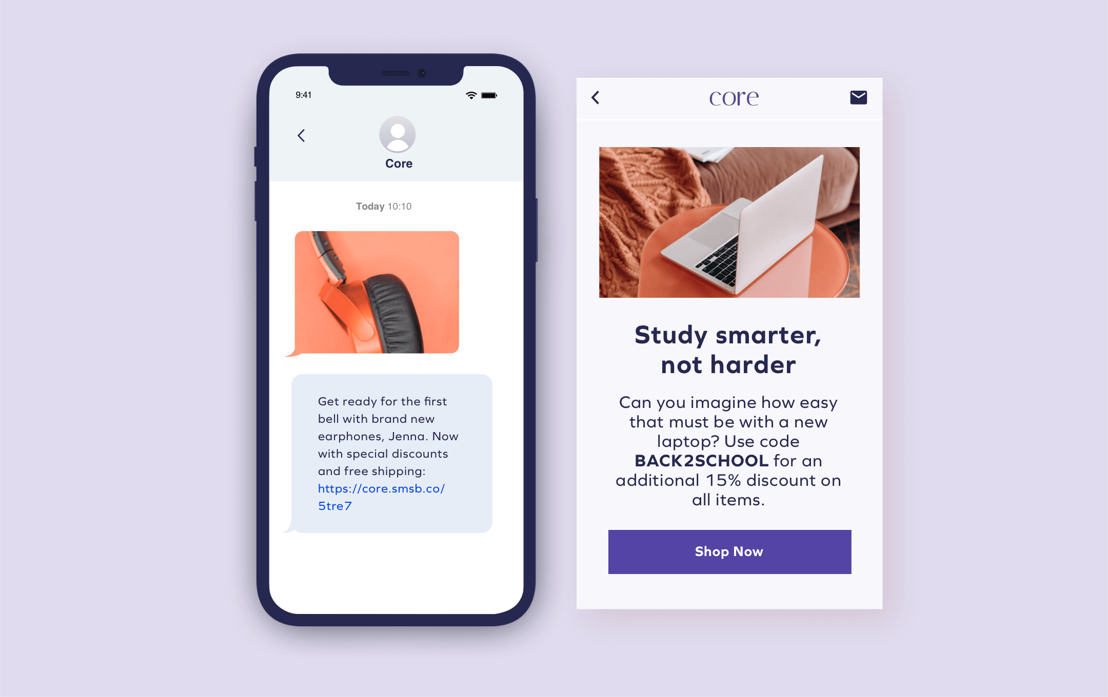 Mockup 18 modèles de SMS et d'Email pour vos campagnes de rentrée scolaire 29