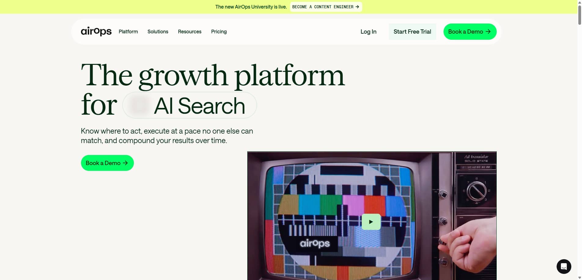 competitor airops homepage 2026 v2 10 Best AEO Platforms for Ecommerce Agencies in 2026 18 AirOps homepage
