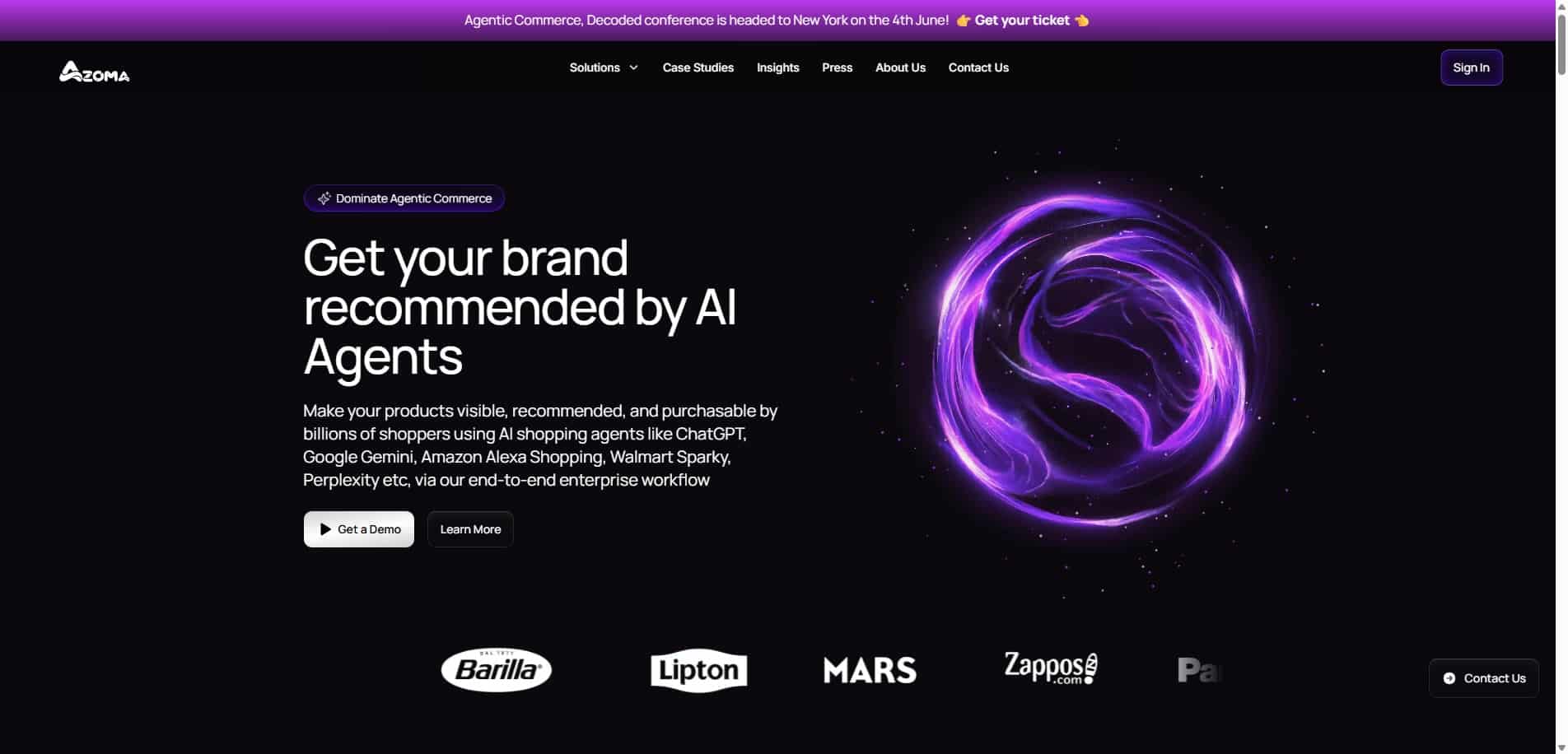 competitor azoma homepage 2026 8 Best AI Visibility Platforms for 2026 7 Azoma homepage