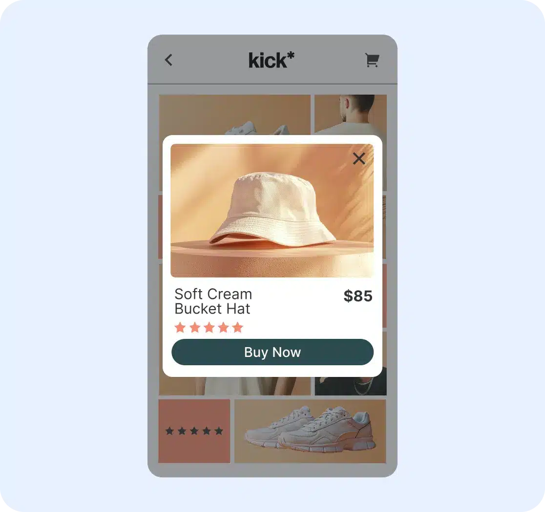Display UGC social proof and shoppable galleries in app